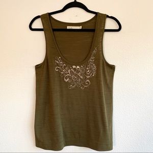 Hi-line embellished Tank Top, Size M